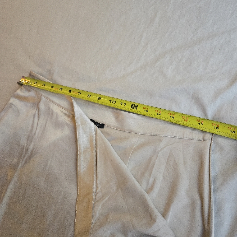 Ann Taylor Champagne Shiny & Matte Satin Flared Midi Skirt Evening Party - Picture 9 of 11